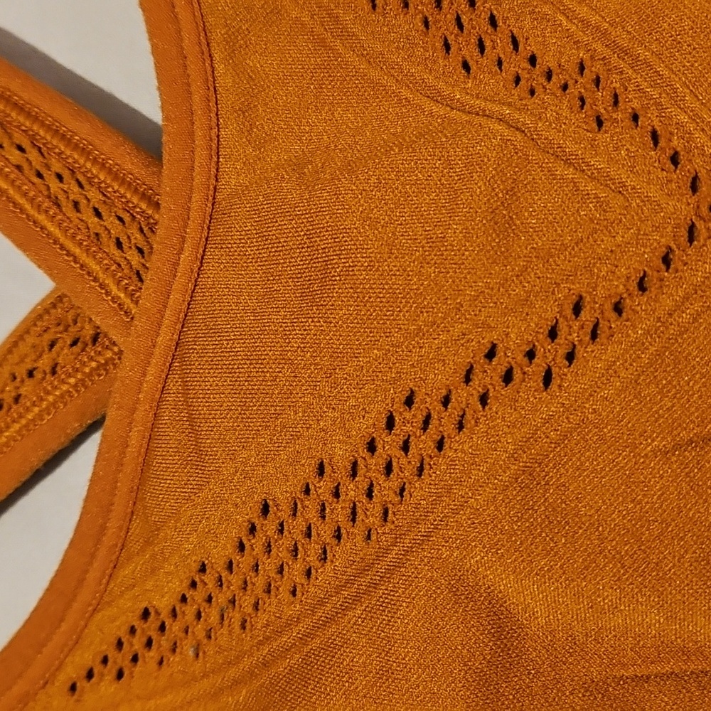 NWOT All In Motion Rust Orange Vross-back Sports Yoga Bra - Picture 3 of 11